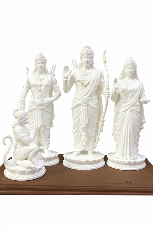 3D Printed Ram Darbar Statue Set | Lord Ram Sita Laxman Hanuman Idol for Puja & Home Decor