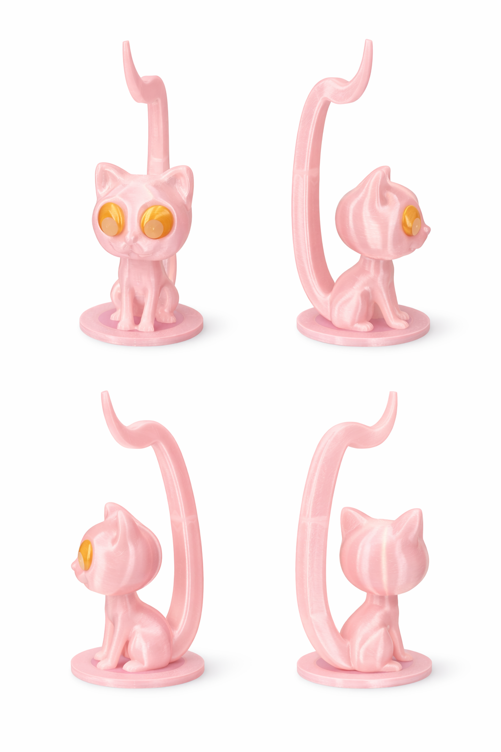 3D Printed Cat Headphone Holder | Aesthetic Desk Headset Stand | Premium Office & Gaming Desk Organizer