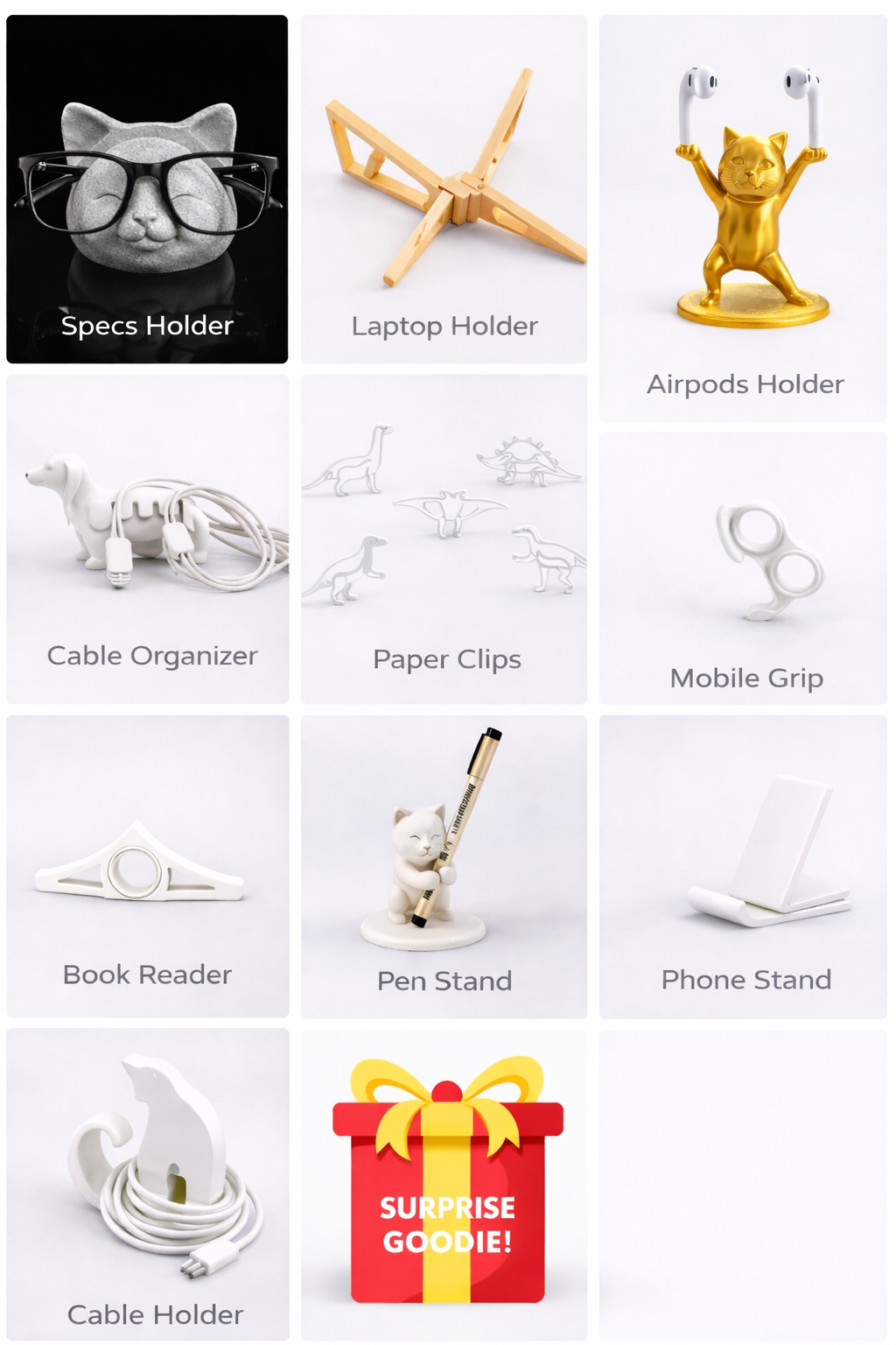 Premium Office Desk Essentials Pack (10 Items + Surprise Goodie)