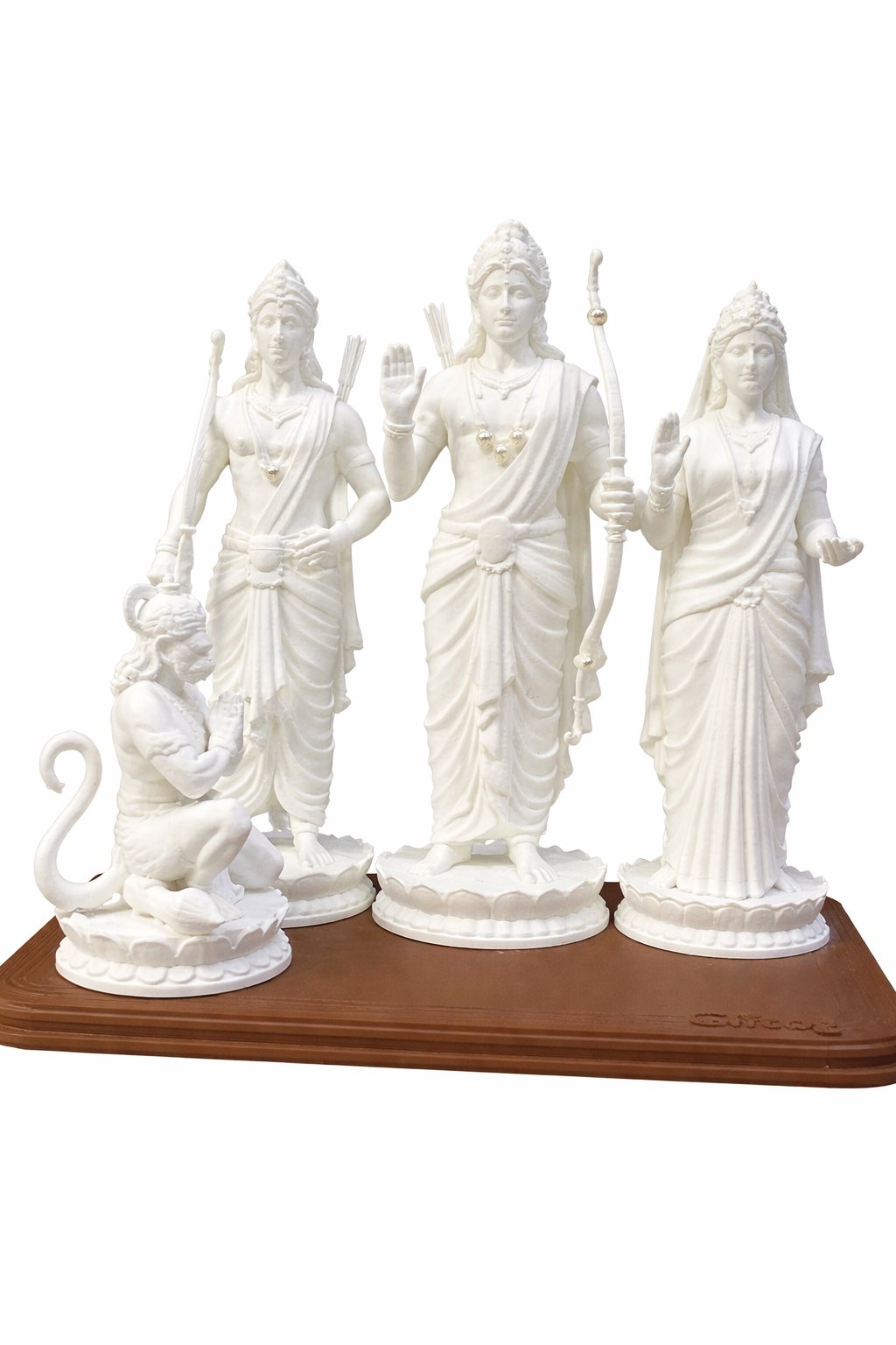 3D Printed Ram Darbar Statue Set | Lord Ram Sita Laxman Hanuman Idol for Puja & Home Decor