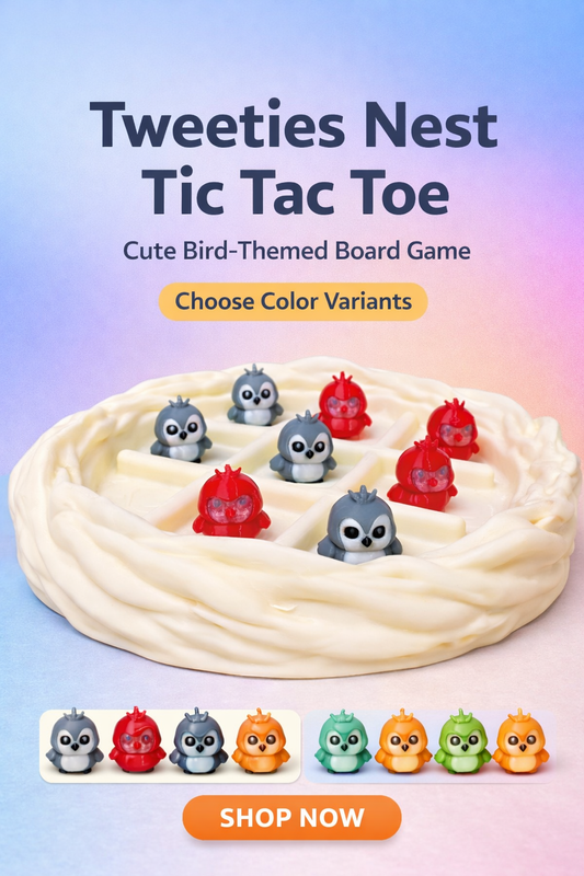 Tweeties Nest Tic Tac Toe – Cute Bird-Themed 3D Printed Board Game