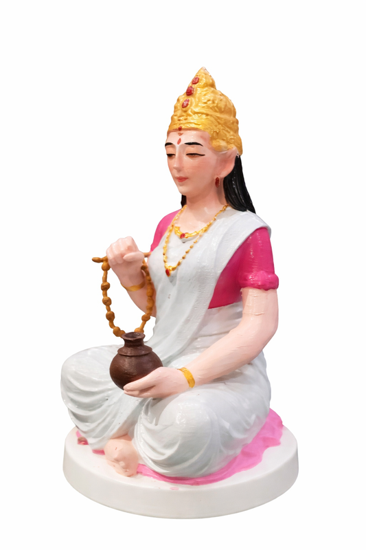 Brahmacharini Mata Idol – Goddess of Devotion & Tapasya | Hand-Painted Divine Murti for Home Mandir & Navratri