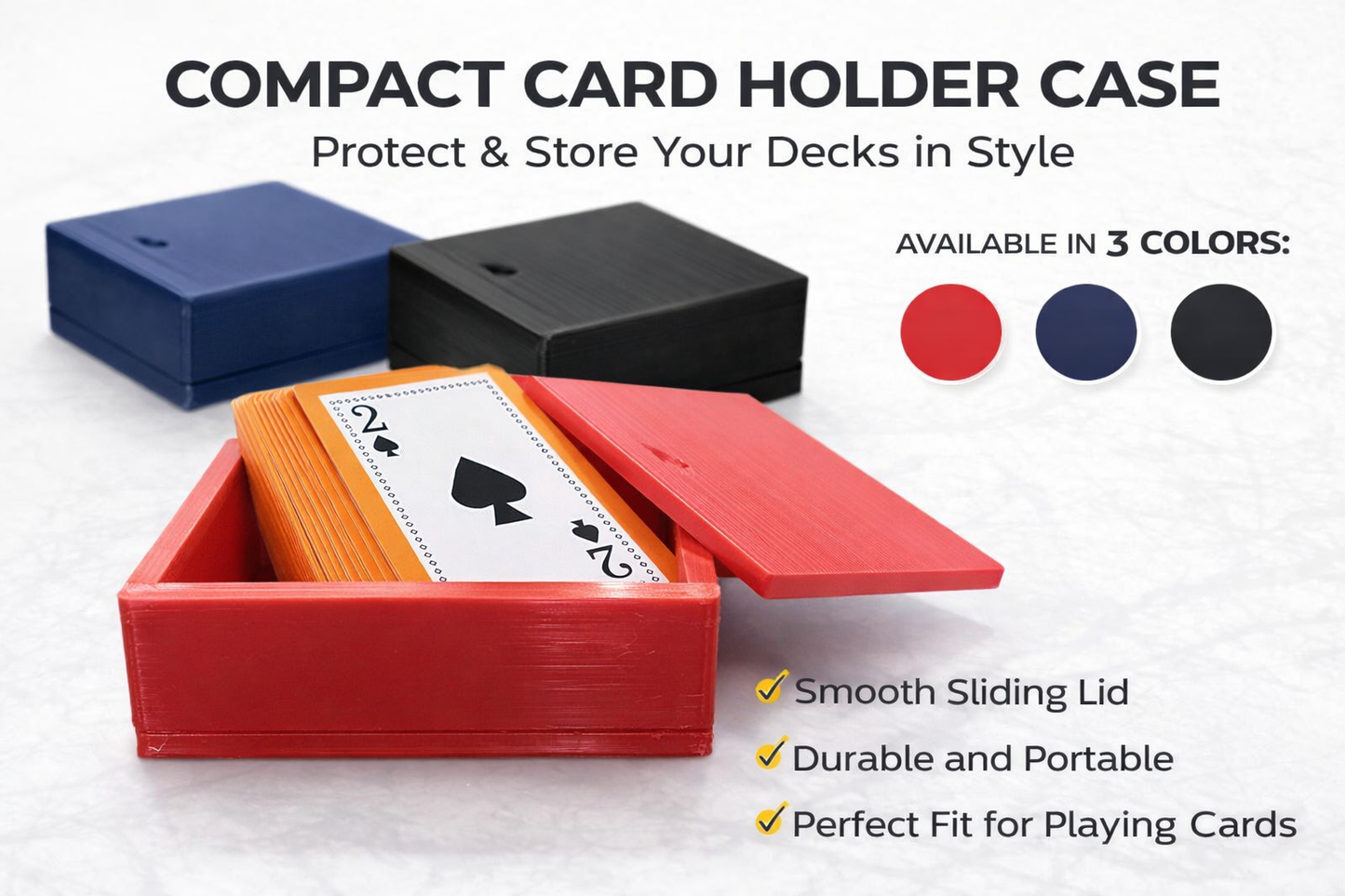 Sliding Card Holder Case – Compact & Durable Playing Card Storage Box