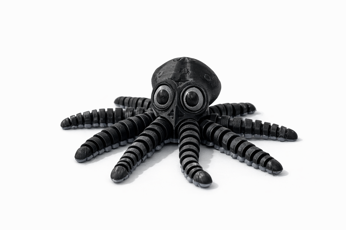 Flexible Black Octopus | Articulated 3D Printed Desk Toy & Décor
