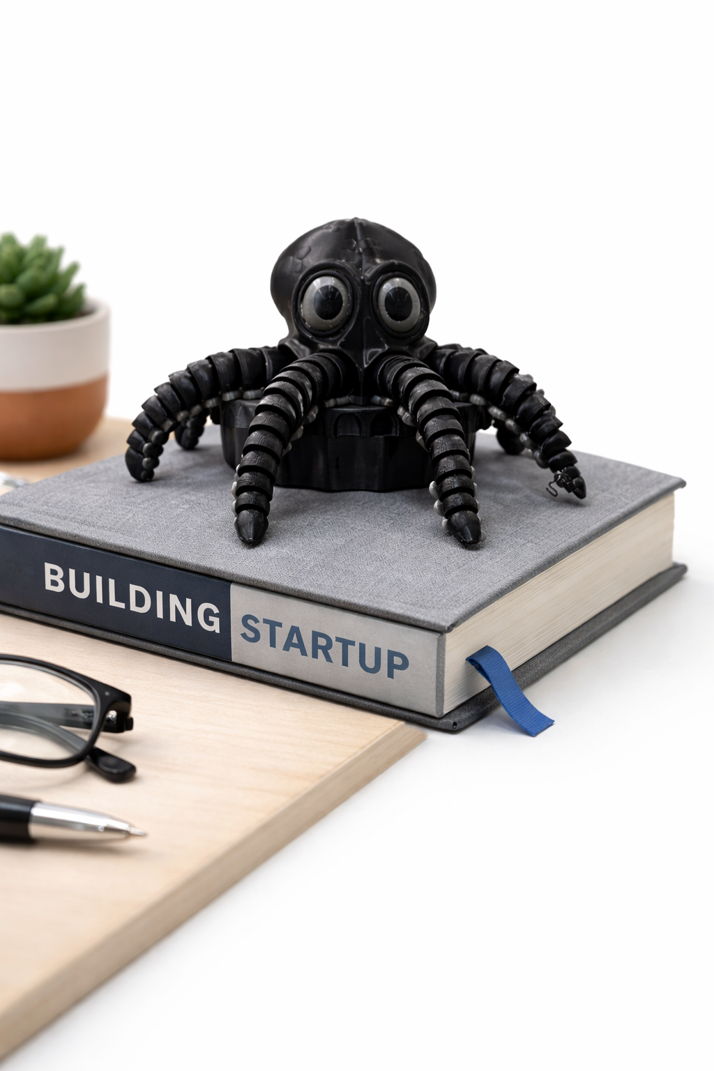 Flexible Black Octopus | Articulated 3D Printed Desk Toy & Décor