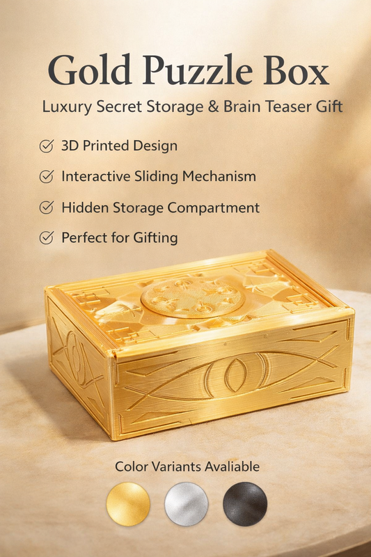 Gold Puzzle Box – Luxury Secret Storage & Brain Teaser Gift