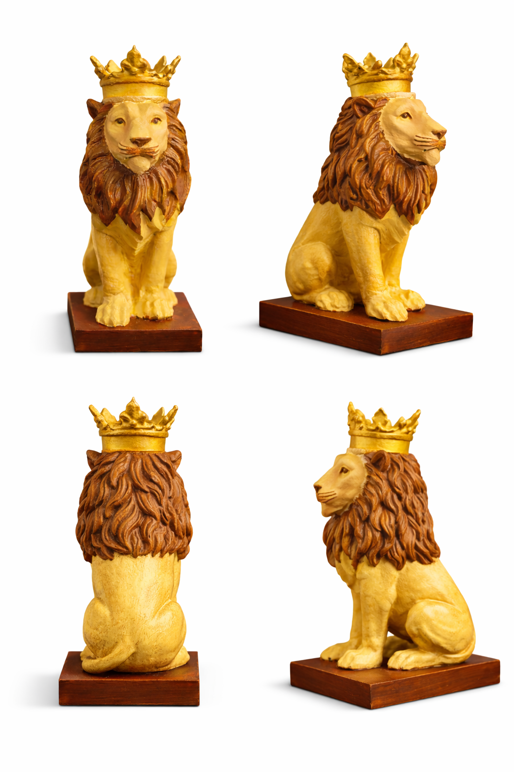 Lion King Miniature – Royal Crowned Lion Decorative Figurine