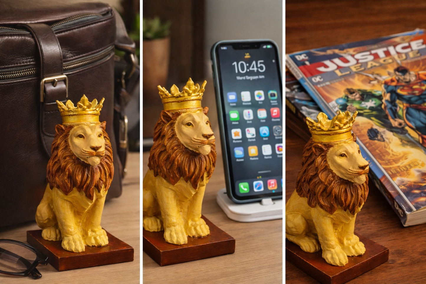 Lion King Miniature – Royal Crowned Lion Decorative Figurine