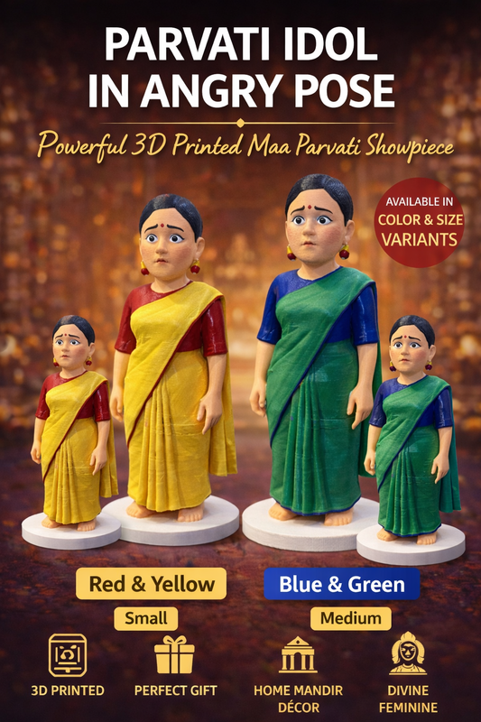 Parvati Idol in Angry Pose – Powerful 3D Printed Maa Parvati Showpiece
