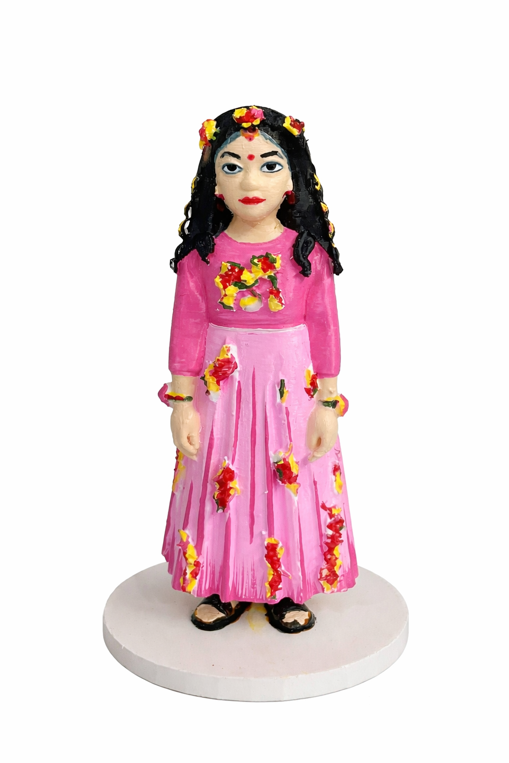 Radha Rani Miniature Idol – Hand-Painted 3D Printed Devotional Figurine for Home Décor