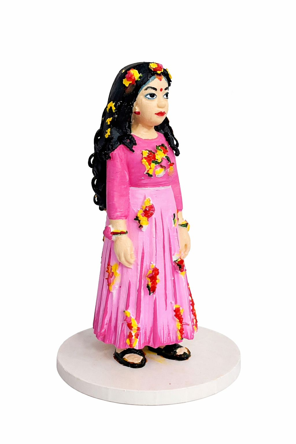 Radha Rani Miniature Idol – Hand-Painted 3D Printed Devotional Figurine for Home Décor