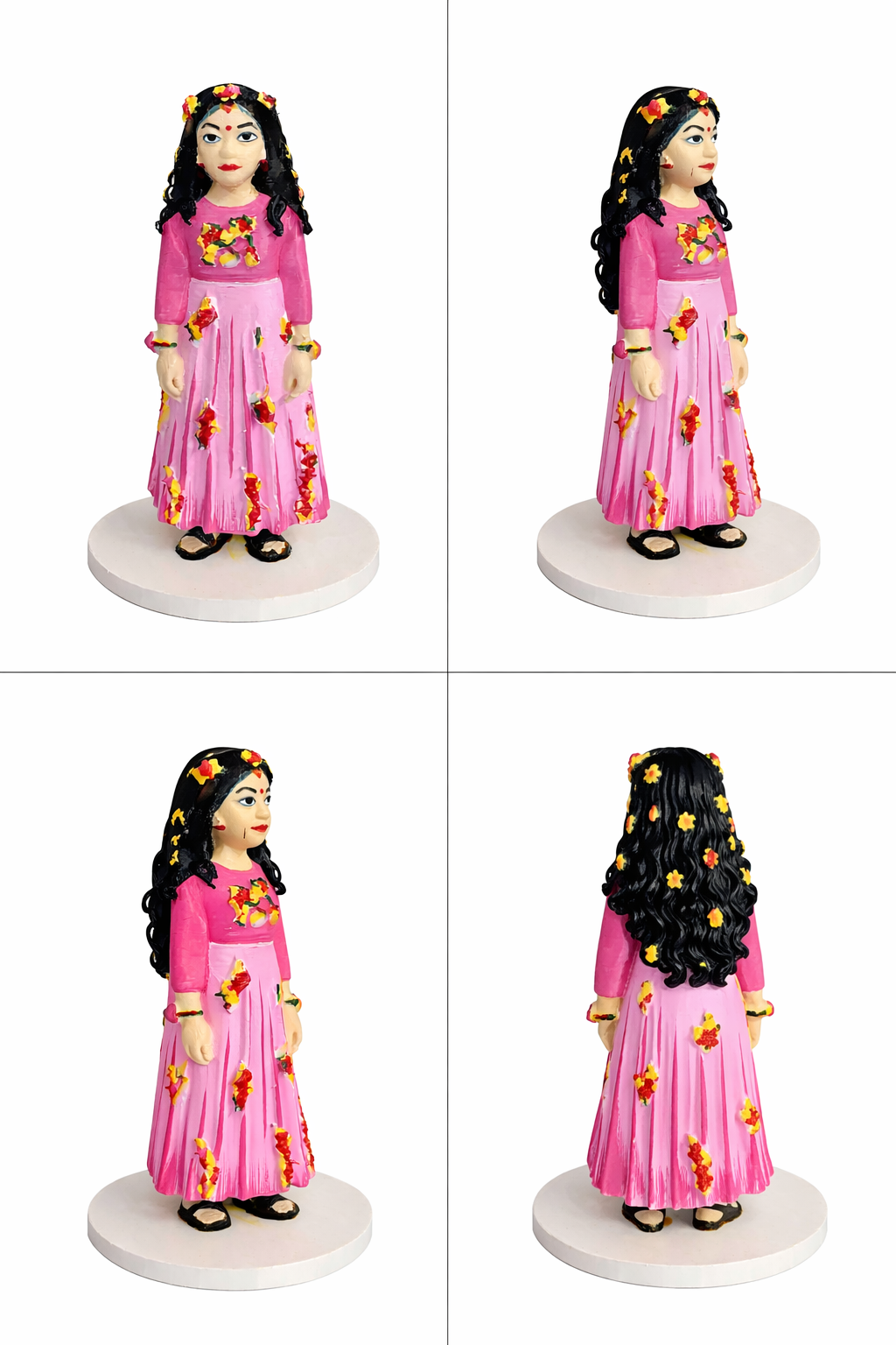 Radha Rani Miniature Idol – Hand-Painted 3D Printed Devotional Figurine for Home Décor