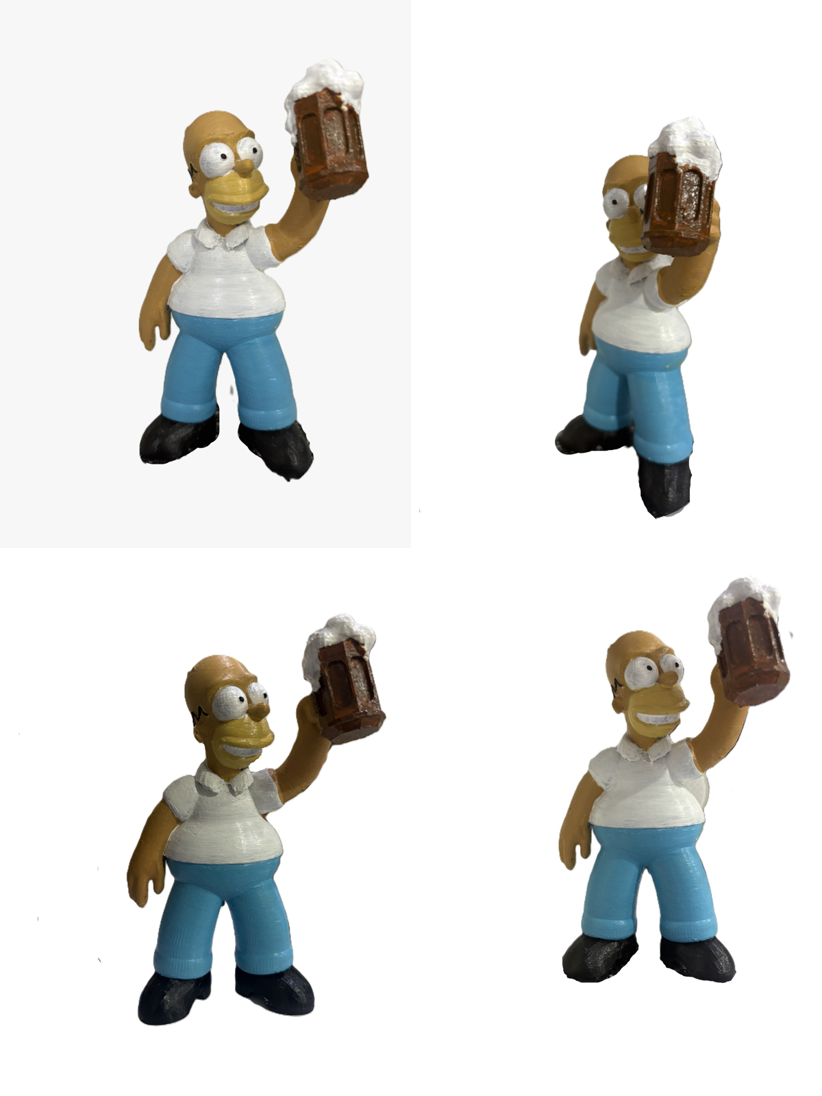 Homer Simpson Holding Beer Mug – Hand-Painted 3D Printed Collectible Figurine