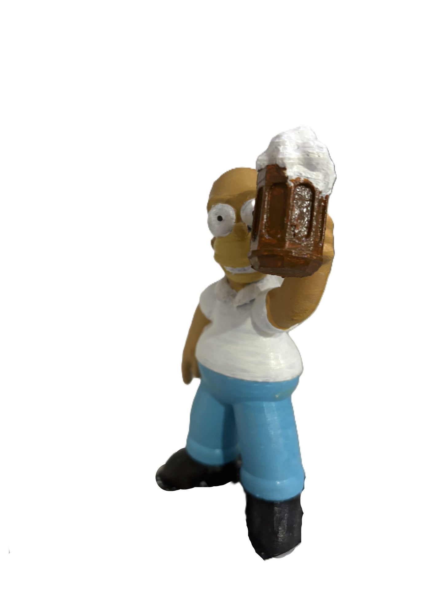 Homer Simpson Holding Beer Mug – Hand-Painted 3D Printed Collectible Figurine