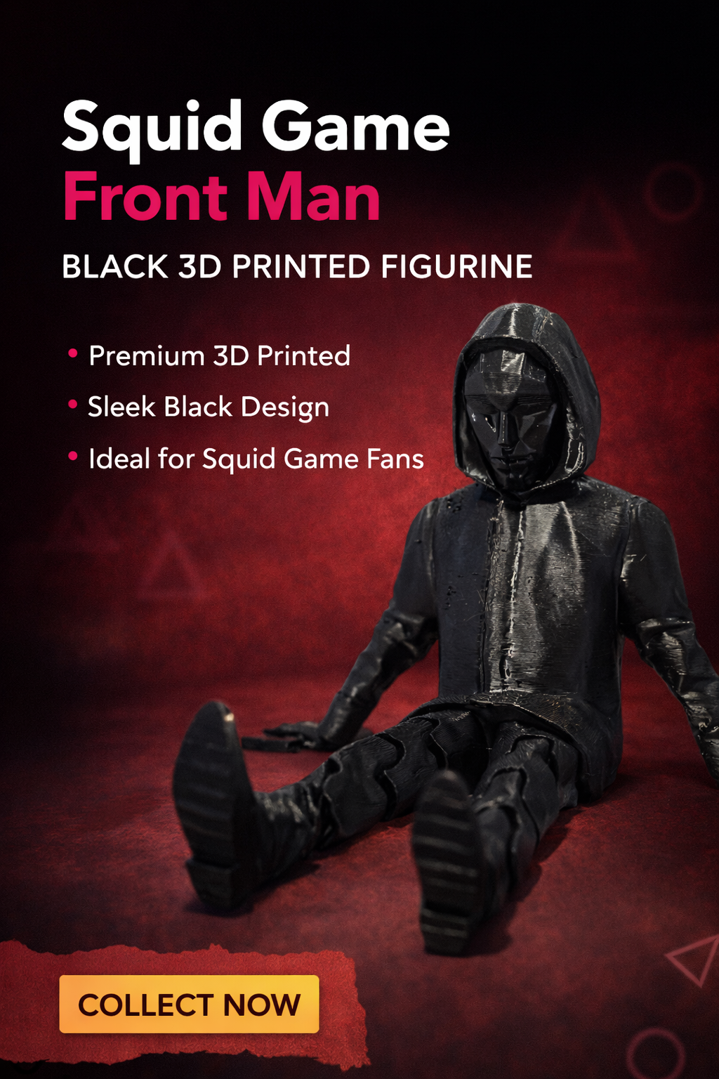 Squid Game Front Man Black 3D Printed Figurine