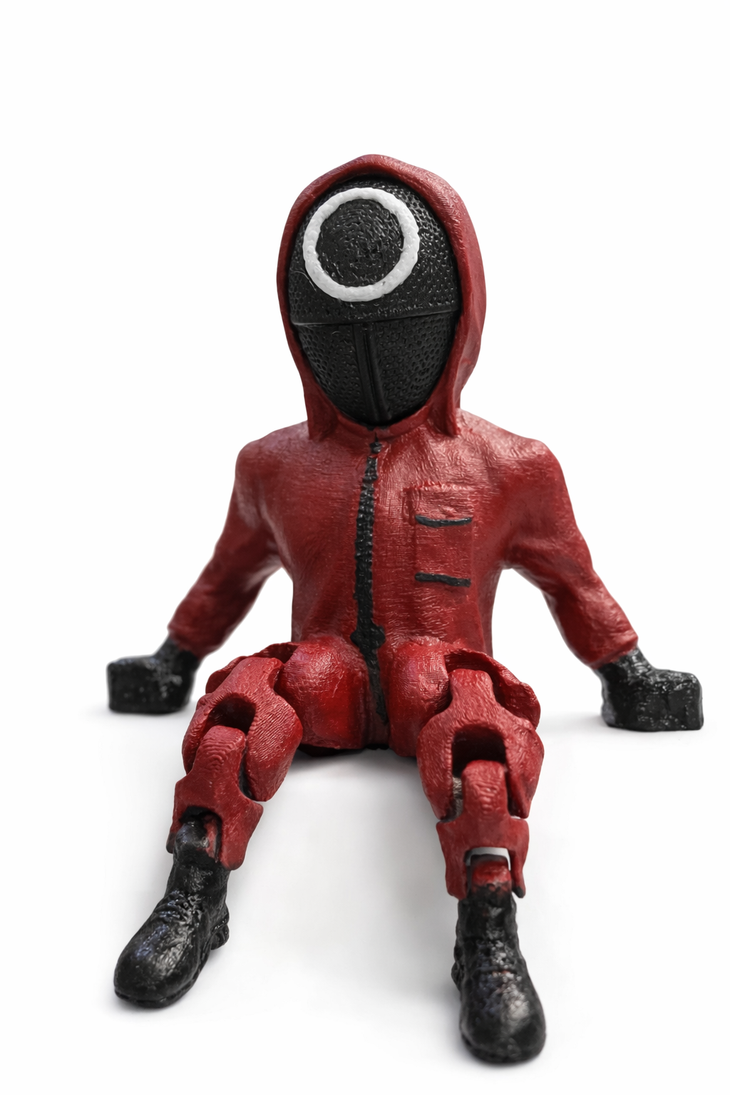 Squid Characters Army in Red – Square, Triangle & Circle Mask Figurine Set