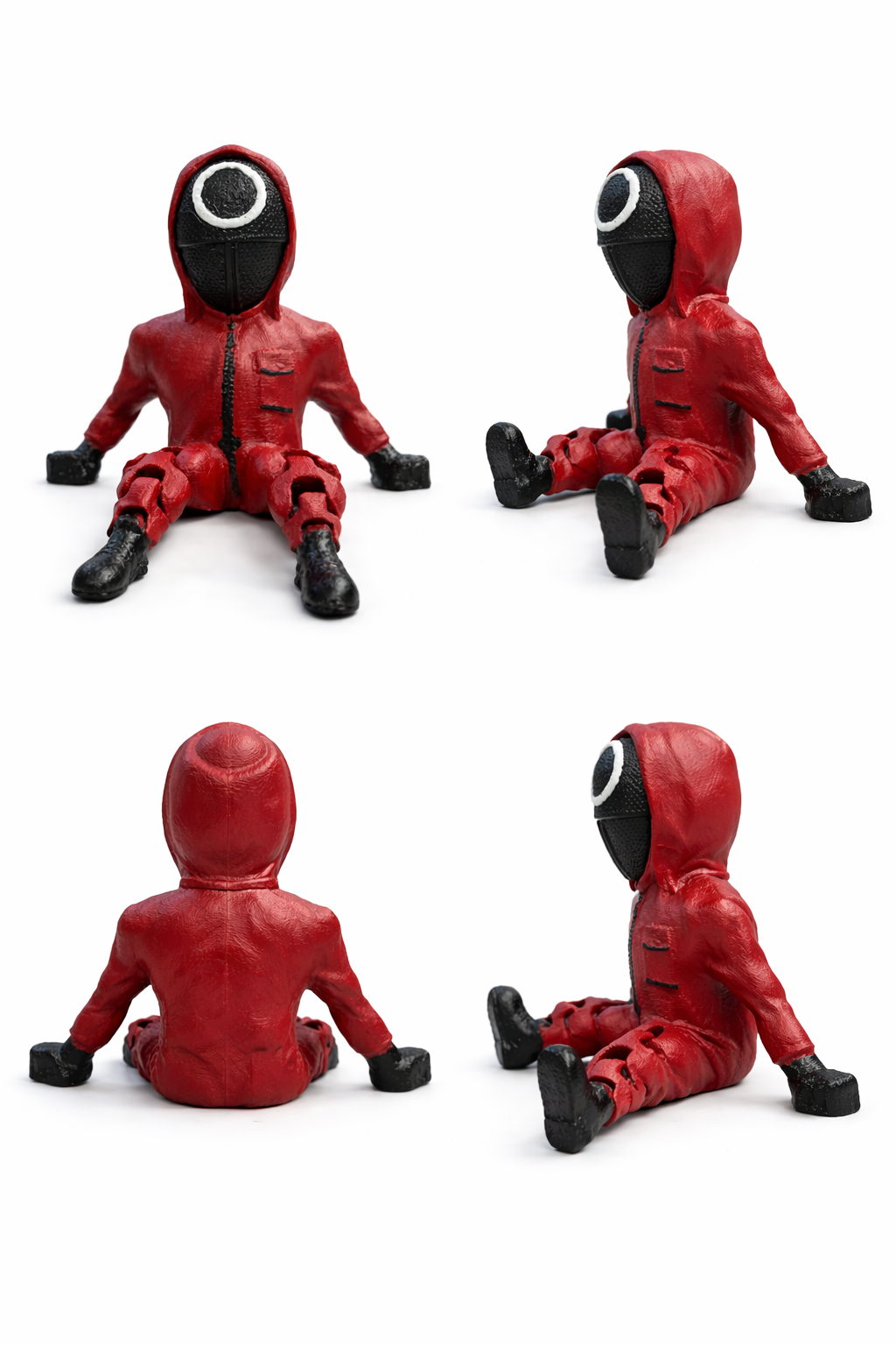 Squid Characters Army in Red – Square, Triangle & Circle Mask Figurine Set