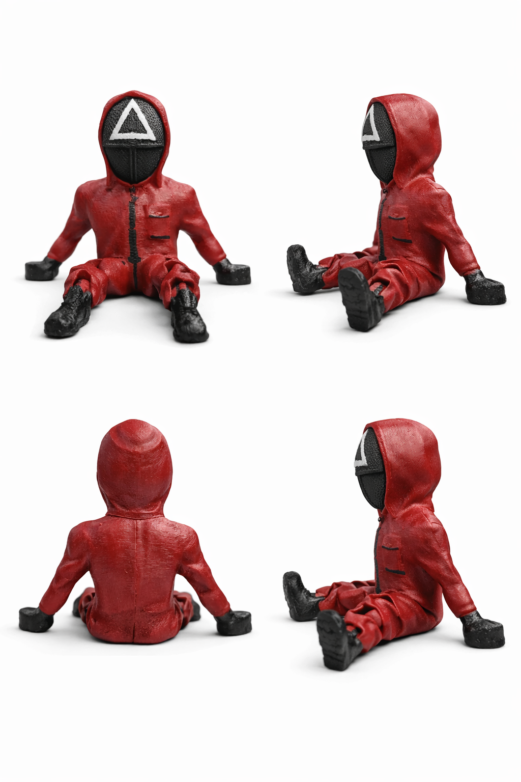 Squid Characters Army in Red – Square, Triangle & Circle Mask Figurine Set